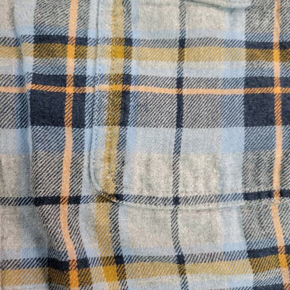 Sonoma Mens Medium Blue Brown Plaid Button Up Shirt - Picture 6 of 8